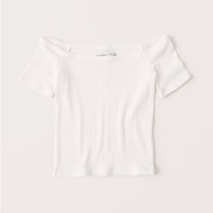 Abercrombie & Fitch White Off-Shoulder Tee | L | NWT